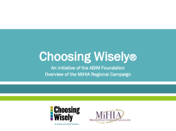 Choosing Wisely - Consumer Health Choices