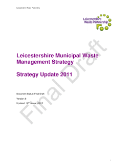 Leicestershire Municipal Waste Strategy