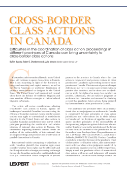 Cross-Border Class aCtions in Canada