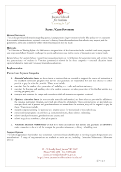 Parent/carer payments - Jacana School For Autism
