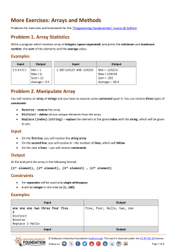Exercises and Homework for the Programming