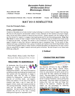 May Newsletter 2013 - Whiteoaks Public School