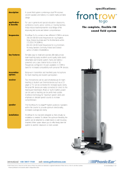 specifications: The complete, flexible FM sound field
