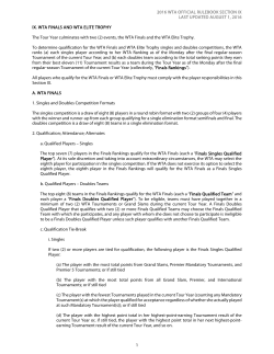 Section IX: WTA Finals and WTA Elite Trophy Zhuhai
