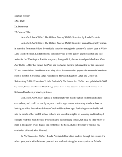 Hellier Kiersten Hellier ENG 4320 Dr. Burmester 27 October 2014