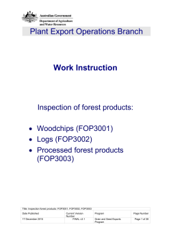 Inspection of Forest Products - Department of Agriculture and Water