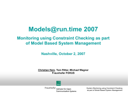 Monitoring using Constraint Checking as part of Model Based