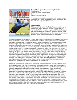 Introduction When an athlete takes the field of play, many things go