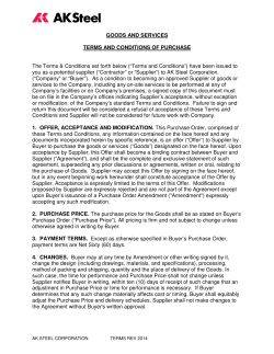 Dearborn Supplier Terms and Conditions