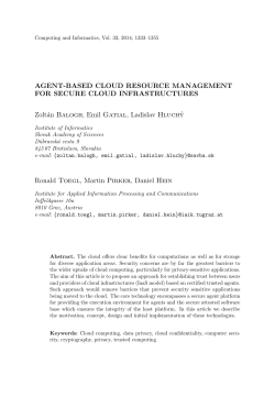 AGENT-BASED CLOUD RESOURCE MANAGEMENT FOR