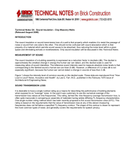 Technical Notes 5A - Sound Insulation