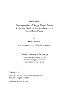 Decomposition of Single Player Games