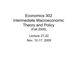 Economics 302 Intermediate Macroeconomic Theory and Policy