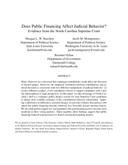 Does Public Financing Affect Judicial Behavior?