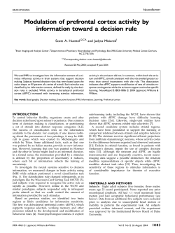Modulation of prefrontal cortex activity by information