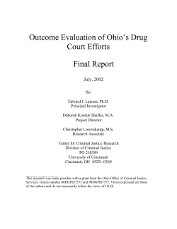 2002 Outcome Evaluation of Ohio`s Drug Court Efforts