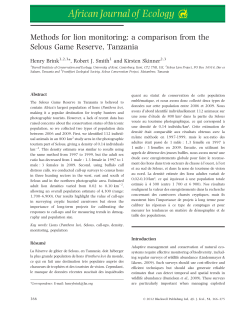Methods for lion monitoring: a comparison from the Selous Game