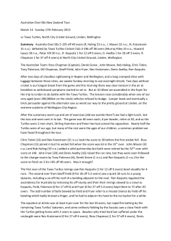 Australian Over 60s New Zealand Tour. Match 14. Sunday 17th