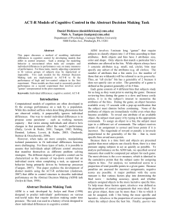 ACT-R Models of Cognitive Control in the Abstract Decision Making