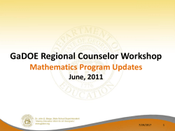 Support Measures for High School GPS Mathematics Program