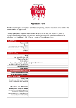 CLUB RUN Achieving More in Road Running We have an initial