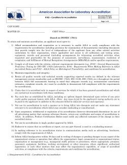 Conditions for Accreditation