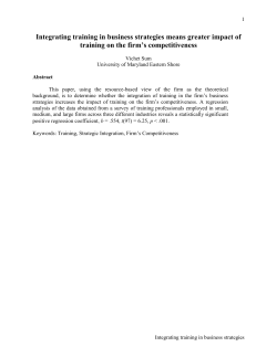 Does Organizational Training Help Firms Operating and Competing