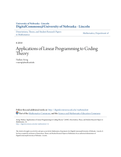 Applications of Linear Programming to Coding Theory