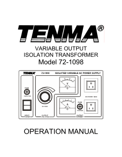 Tenma Variable Output Isolation Transformer