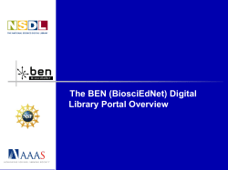 The BEN Digital Library Portal Overview