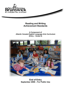 Reading and Writing Achievement Standards