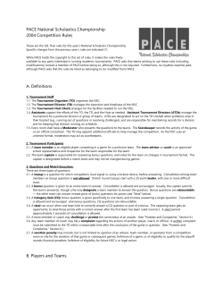PACE National Scholastics Championship
