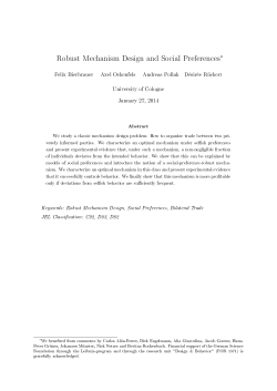 Robust Mechanism Design and Social Preferences&lowast;