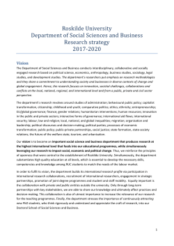 Roskilde University Department of Social Sciences and