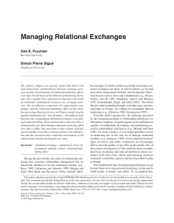 Managing Relational Exchanges