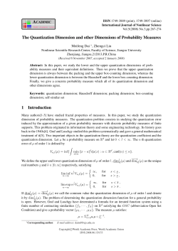 The Quantization Dimension and other Dimensions of Probability