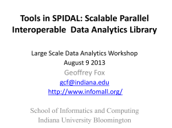 Tools in SPIDAL: Scalable Parallel