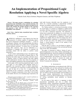 An Implementation of Propositional Logic Resolution Applying a