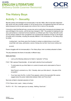 OCR AS Level English Literature - The History Boys