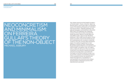 neoconcretism and minimalism: on ferreira gullar`s theory of the non