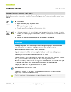 Cooperative game Hula Hoop Balance
