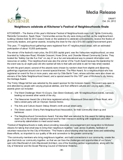 Media Release - City of Kitchener