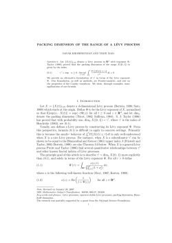 PACKING DIMENSION OF THE RANGE OF A L&Eacute;VY PROCESS 1