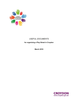 Appendices to Croydon Play Streets guide 2016