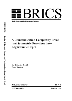 A Communication Complexity Proof that Symmetric Functions have