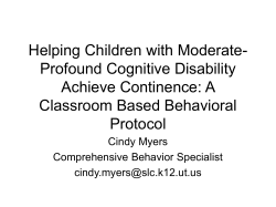 Helping Children with Moderate-Profound Cognitive Disability