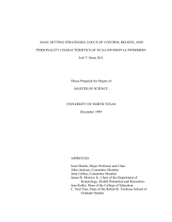 GOAL SETTING STRATEGIES, LOCUS OF CONTROL BELIEFS