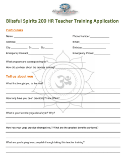 Blissful Spirits 200 HR Teacher Training Application