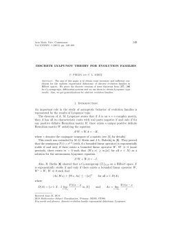 149 DISCRETE LYAPUNOV THEORY FOR EVOLUTION FAMILIES