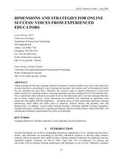 Dimensions and Strategies for Online Success